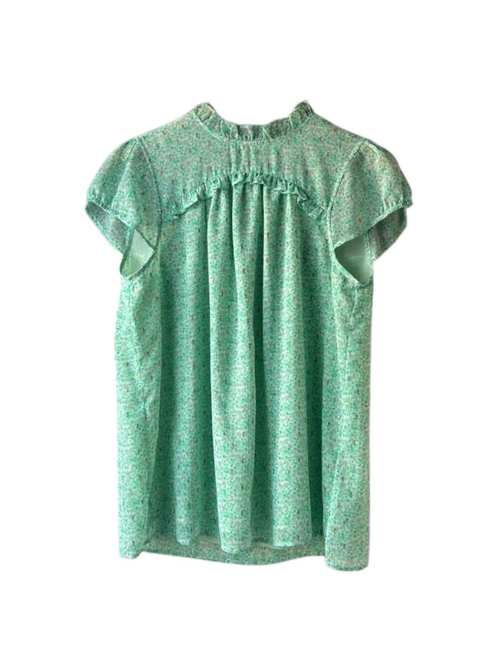 JOIE Green Floral Sleeveless Blouse Size M/M